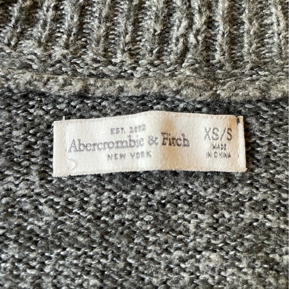 Abercrombie Fitch Wool Blend Open Front Waterfall Ruffle Cardigan Wrap Knit XS/S - Picture 7 of 8